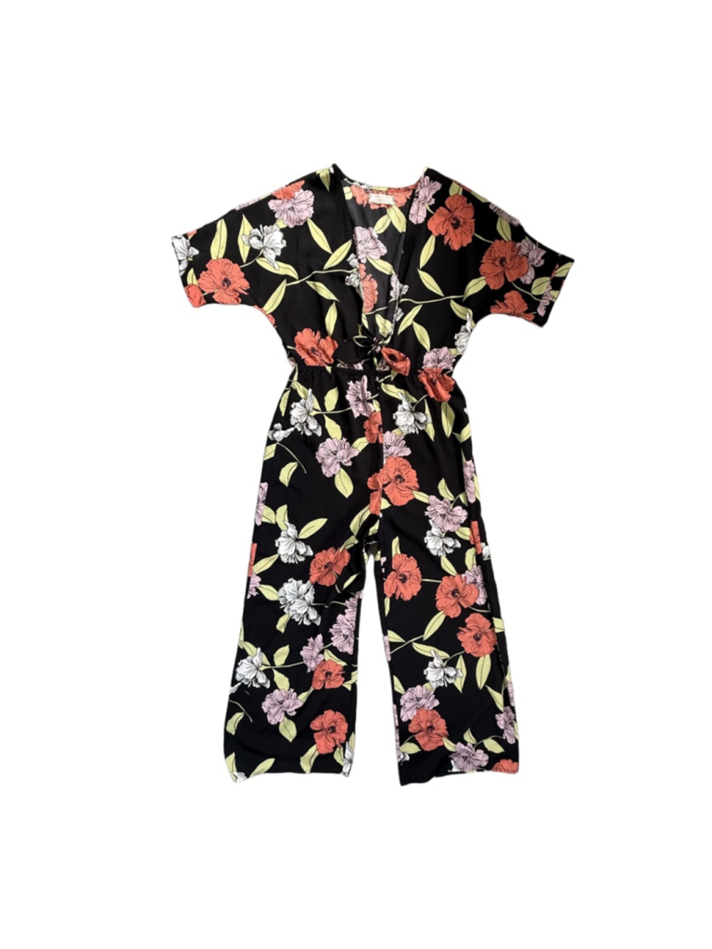 Urban Outfitters Floral Tie-Front Wide Leg Jumpsuit - Medium